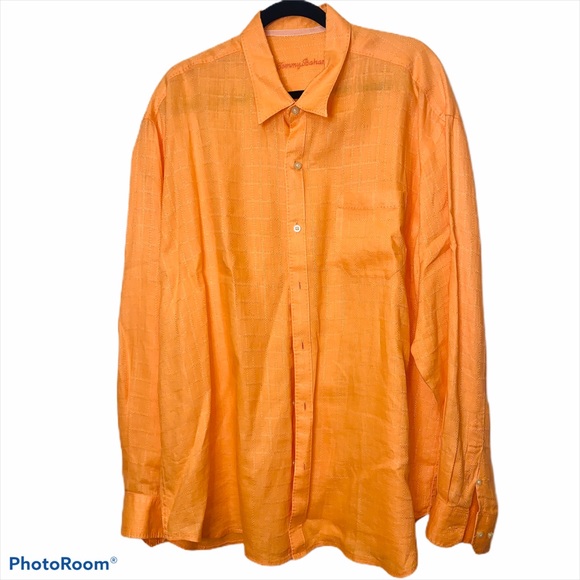 Tommy Bahama Other - Tommy Bahama Orange button front mens dress shirt